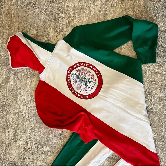 Tipsy Elves Novelty Jumpsuit Mexico Long Sleeve Onesie Large Logo Flag Eagle Men - Picture 6 of 11